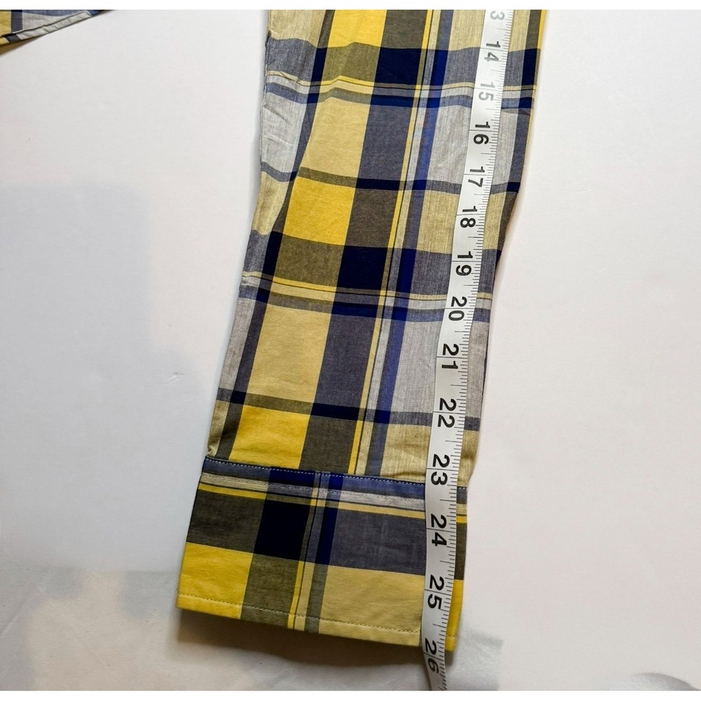 Tommy Hilfiger Men's XL Plaid Button-Down Shirt Yellow Blue‎ Cotton - Picture 9 of 10